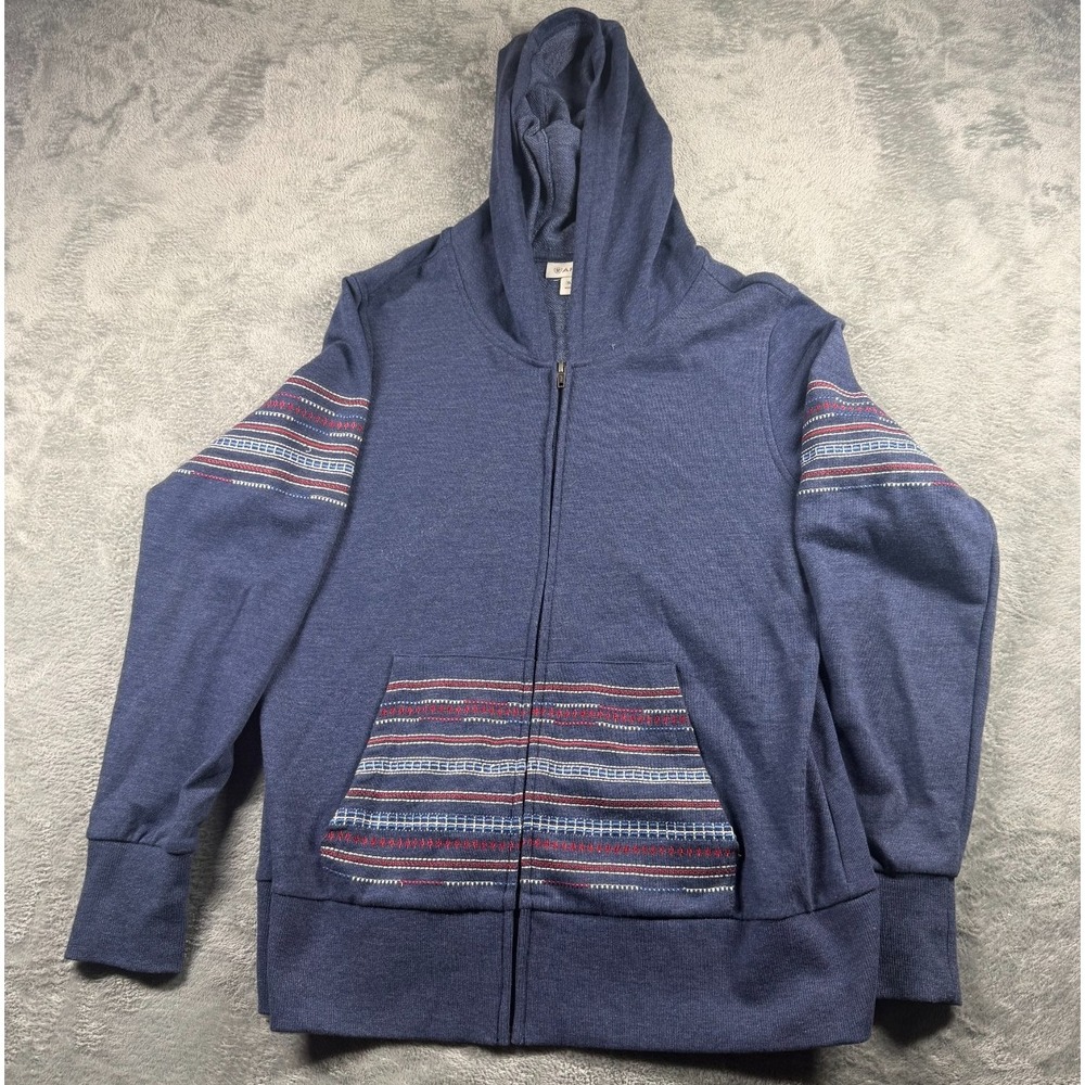 Ariat Hoodie Womens XL Blue Full Zip Western Embroidered Aztec Sweatshirt